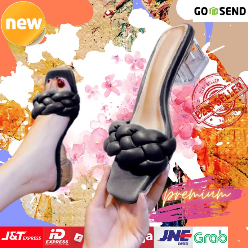 Hak Sepatu Sandal Sendal wanita Hils High Heels Haigh Heels Hells Hels Heals Hills Hak Kaca Santai c