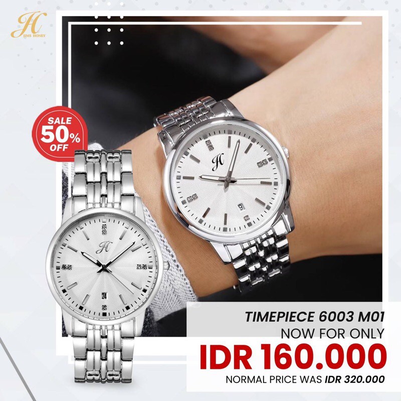 Jam Tangan Couple Pria Wanita Jimshoney 6003 Watch Glamour / Jam Murah Mewah