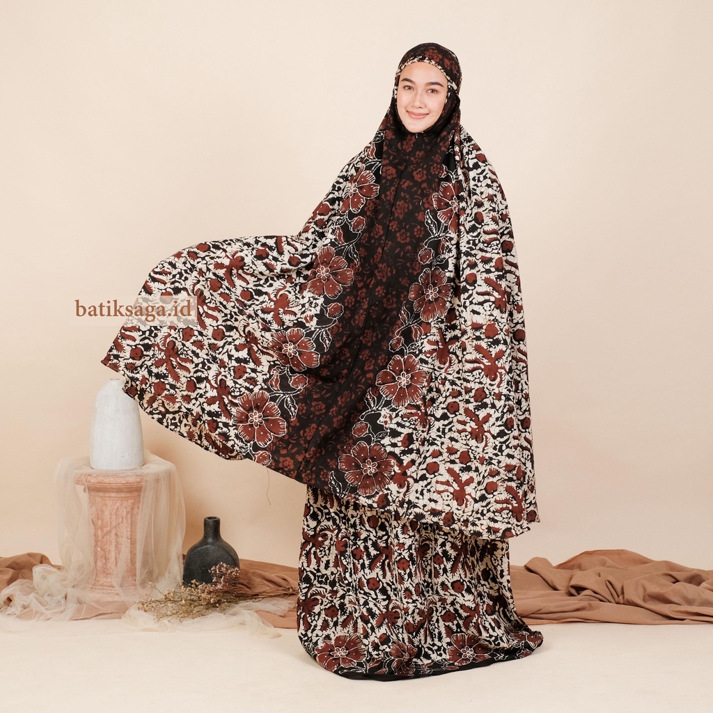 Mukena Batik Series "J" by Batik Saga | Mukena Batik Original Cap Bahan Paris Katun Ukuran Dewasa Ju