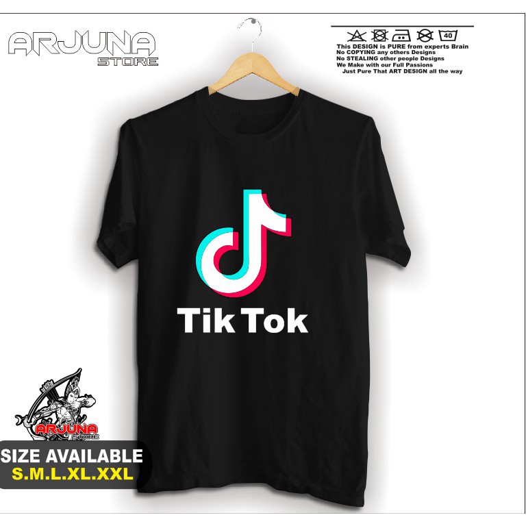 Baju Kaos Tik Tok Tiktok Logo Terbaru Kualitas Distro Shortage Shopee Indonesia
