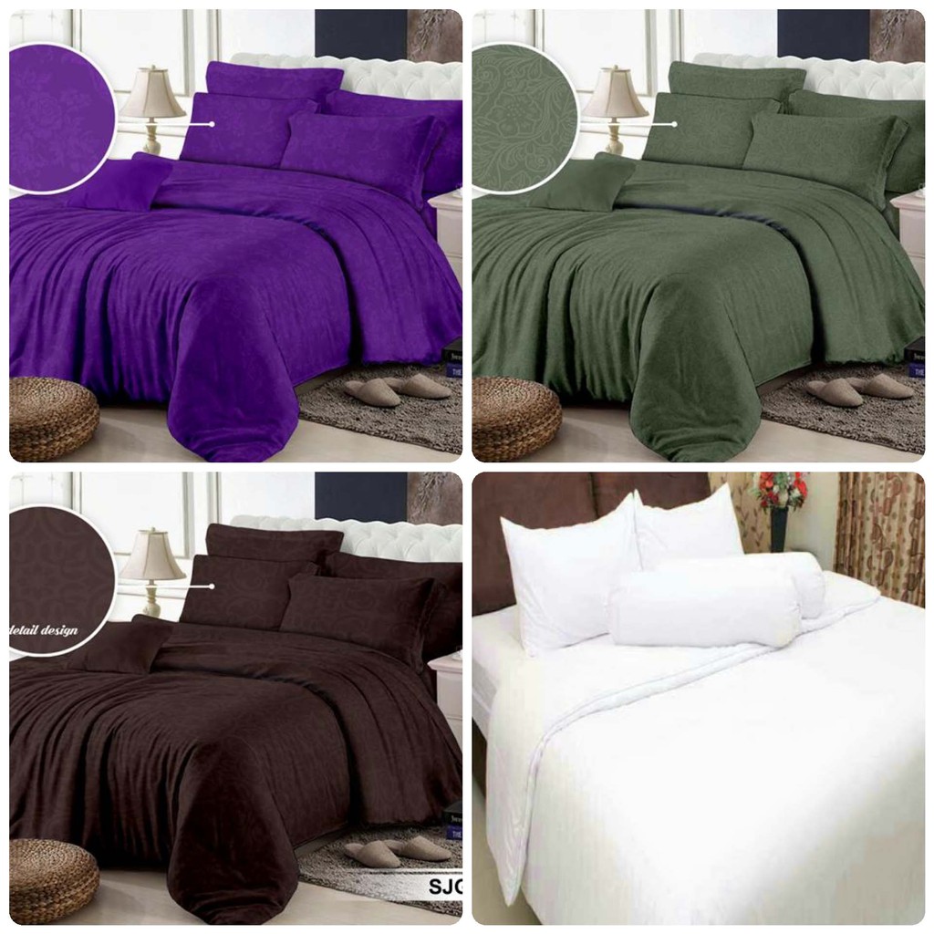 Bedcover + Sprei Polos Marbela Ukuran 180x200x30