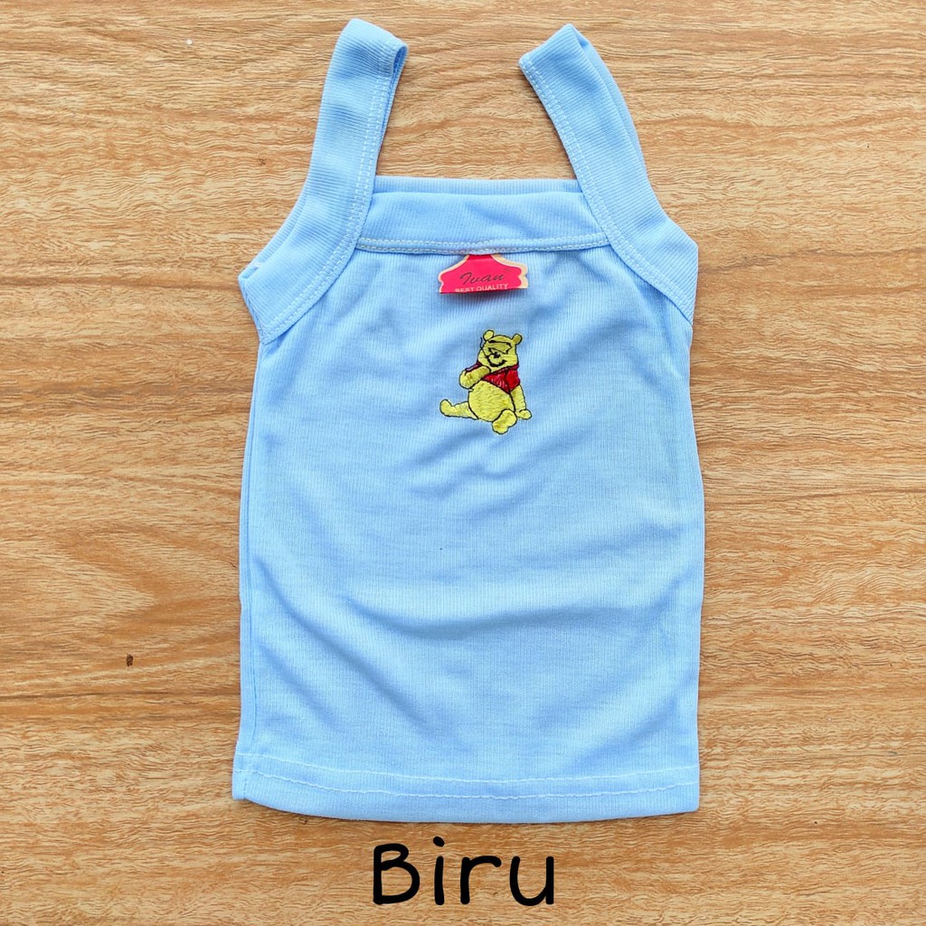 1 LUSIN (12 pcs) Singlet bayi BORDIR perlengkapan bayi lahir