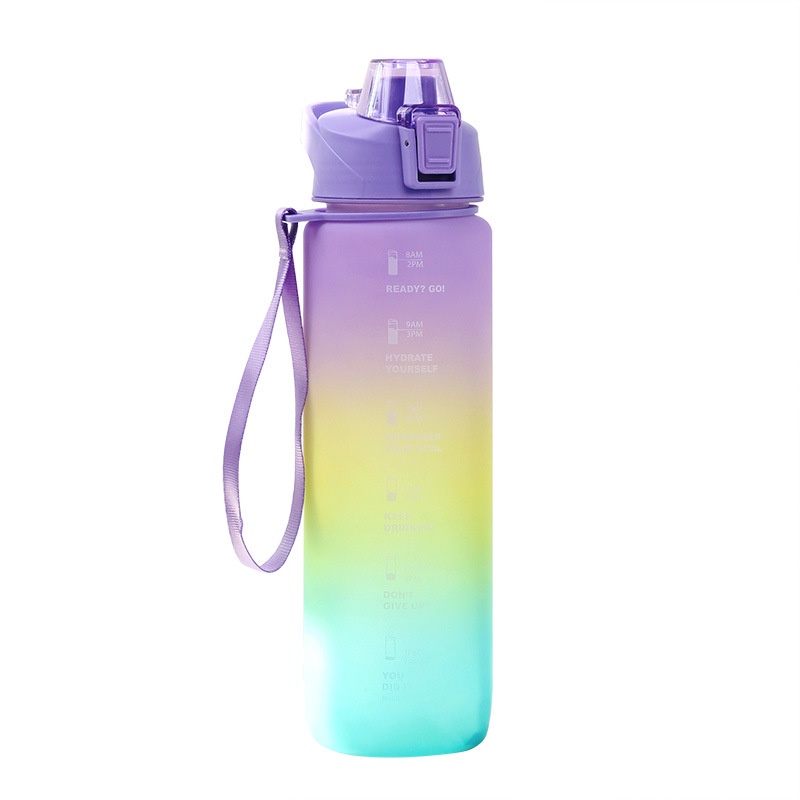 Terbaru Botol Minum Motivasi 1 liter Tutup Flip /Botol Minum Pastel 1 liter Drink Reminder/Botol Import