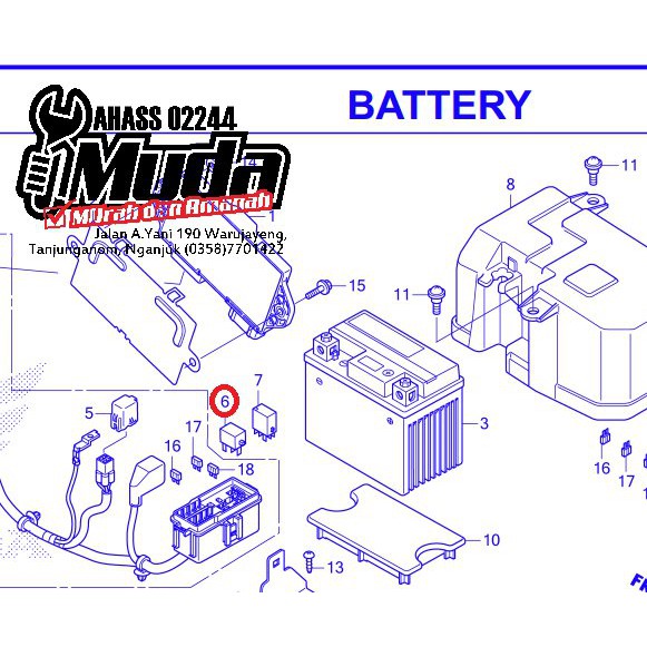 RELAY COMP START 38501-KVZ-631 RELE STARTER STATER KAKI 4 MATIC BEBEK DAN SPORT INJEKSI FI ORI AHM-1