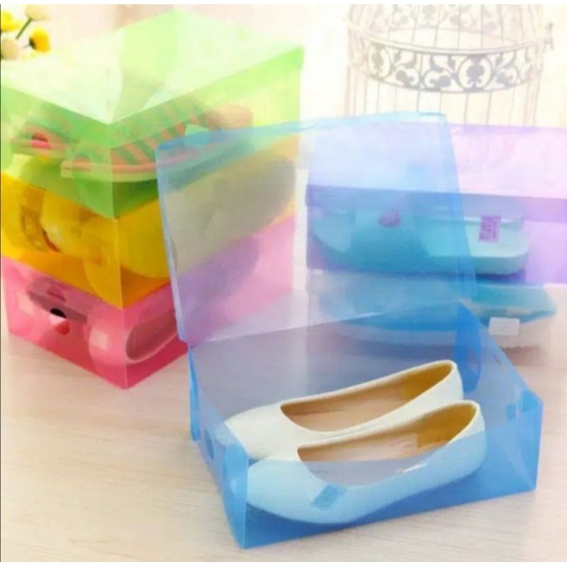 Kotak Sepatu storage box kotak penyimpanan sepatu warna warni