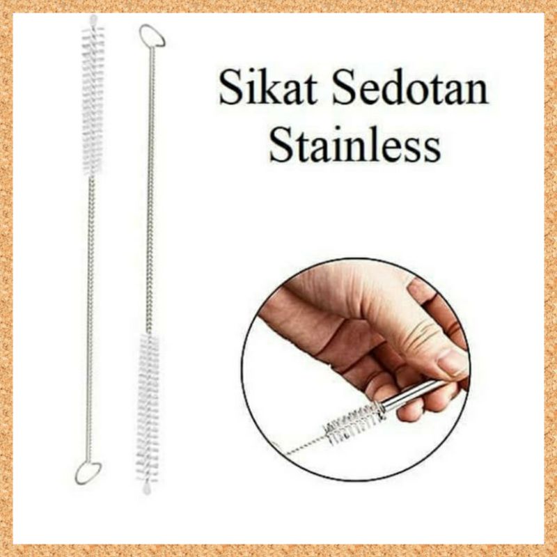 Sikat Sedotan Stainless Steel Brush Straw Kawat Alat Pembersih Sedotan