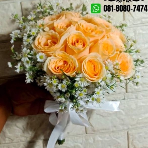 Buket bunga buket wedding bunga pernikahan buket engagement akad nikah bunga mawar bunga asli mawar 