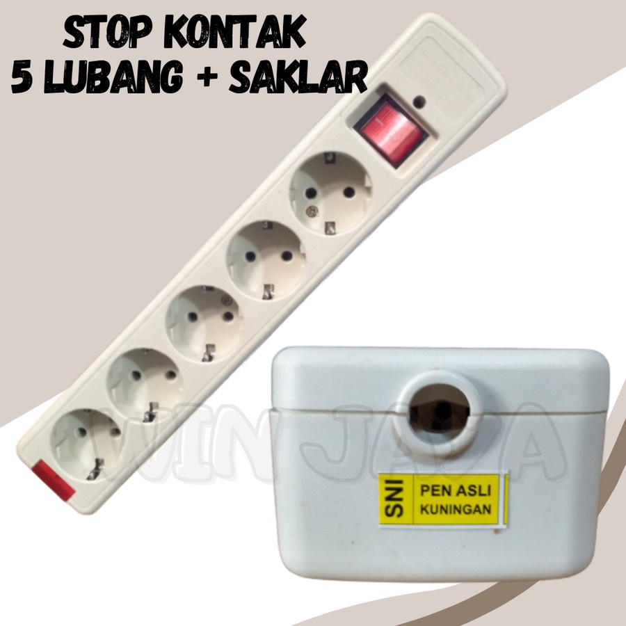 STOP KONTAK SAKLAR NON CP 5 LUBANG COLOKAN LISTRIK 5 LUBANG ON OFF