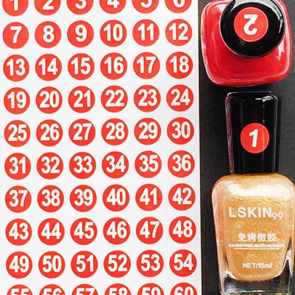 Rebuy Number Tag Sticker Kantor Restoran Tahan Air Lipstik Warna Klasifikasi Barang Gaya Pembeda Manicure store Nail Polish Color Number Label Stickers