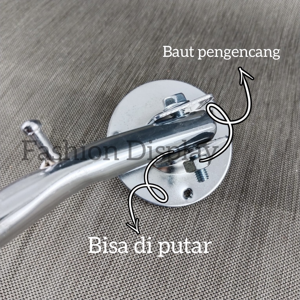 Suling Tembok Goyang Putar Gantungan Baju Suling Besi Hanger Bisa Di Putar Bracket Briket Putar (BH)