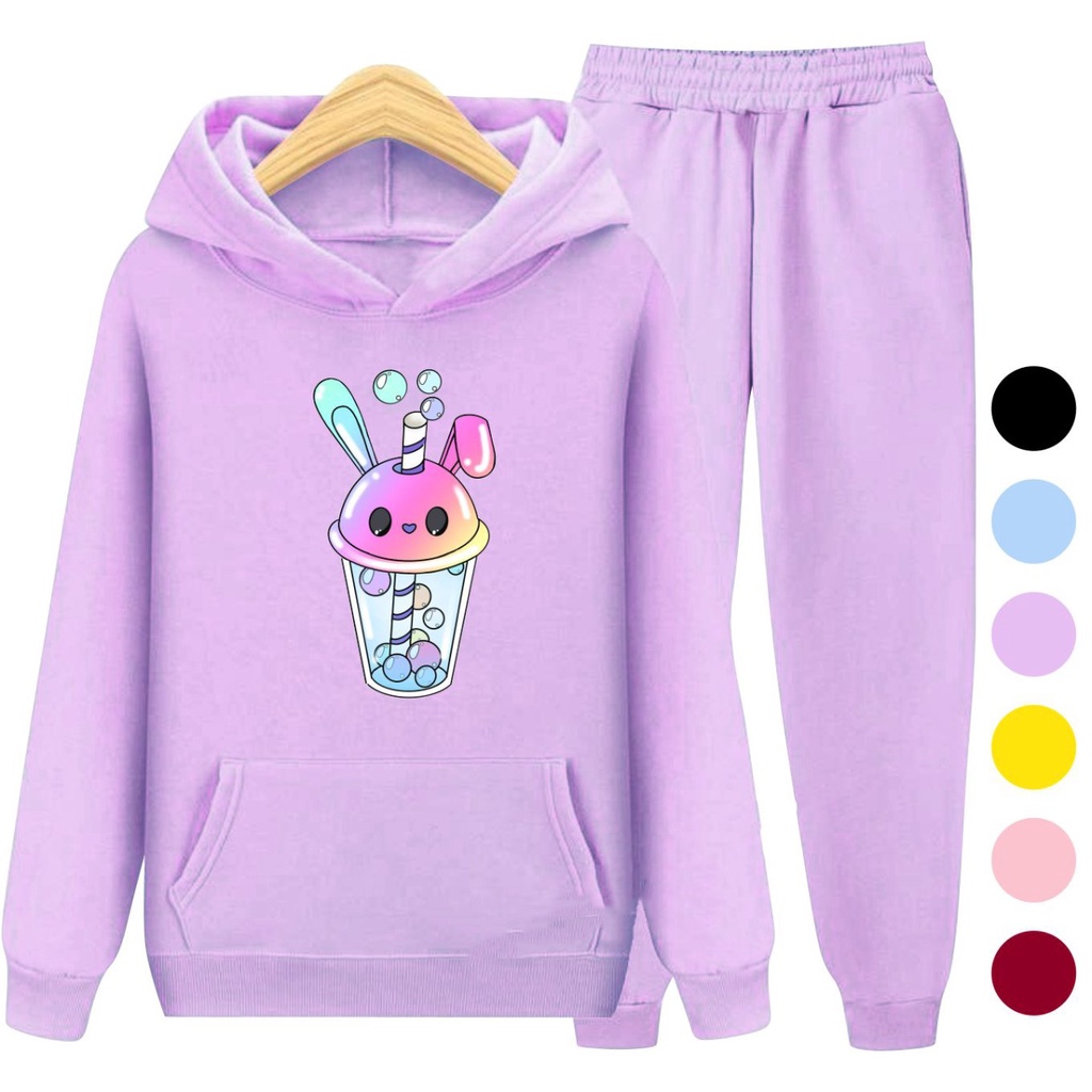 Setelan Anak Sweater Hoodie Anak RAINBOW Baju Jaket Anak Cewek Remaja