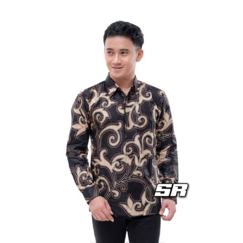 Kemeja Batik Pria Lengan Panjang M L XL XXL Baju Batik Pria Modern Batik Kerja Pria Batik Kantor Pria Seragam Batik