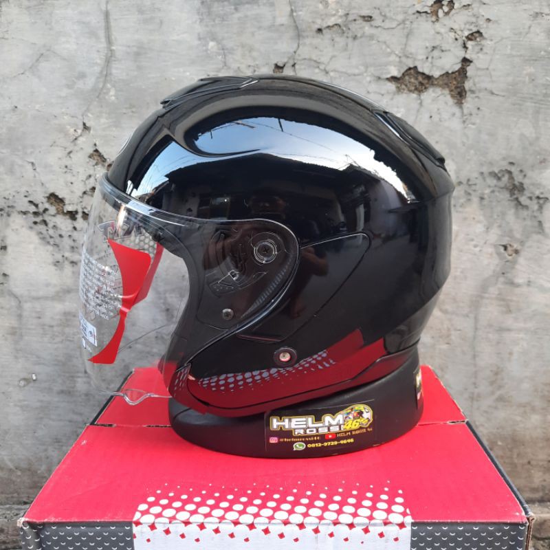 Helm KYT KYOTO Putih SOLID Hitam Merah Doff Gunmet Black Glossy Biru Doff Merah Ferarri Original KYT