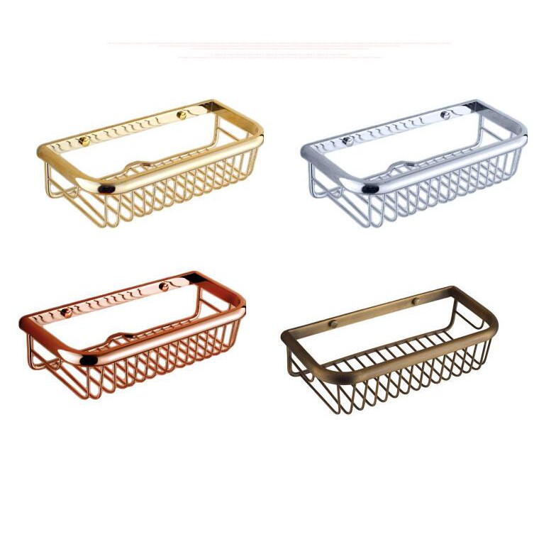 Luxury Solid Brass Gold Bathroom Shelves Shampoo Holder Corner Bath Basket Bathroom Accessories Shopee Indonesia