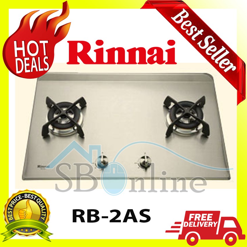 Built-in Gas Hob Kompor Gas Tanam 2 Tungku Rinnai RB-2AS