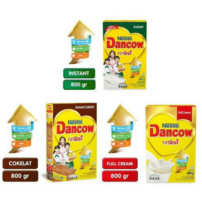 

Dancow fortigro full cream , instant , coklat 800gr