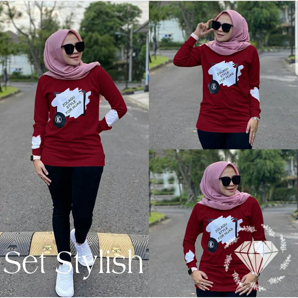 SET STYLISH ZLQ SIZE XL mF / SETELAN WANITA HIJAB / PAKAIAN WANITA MUSLIM