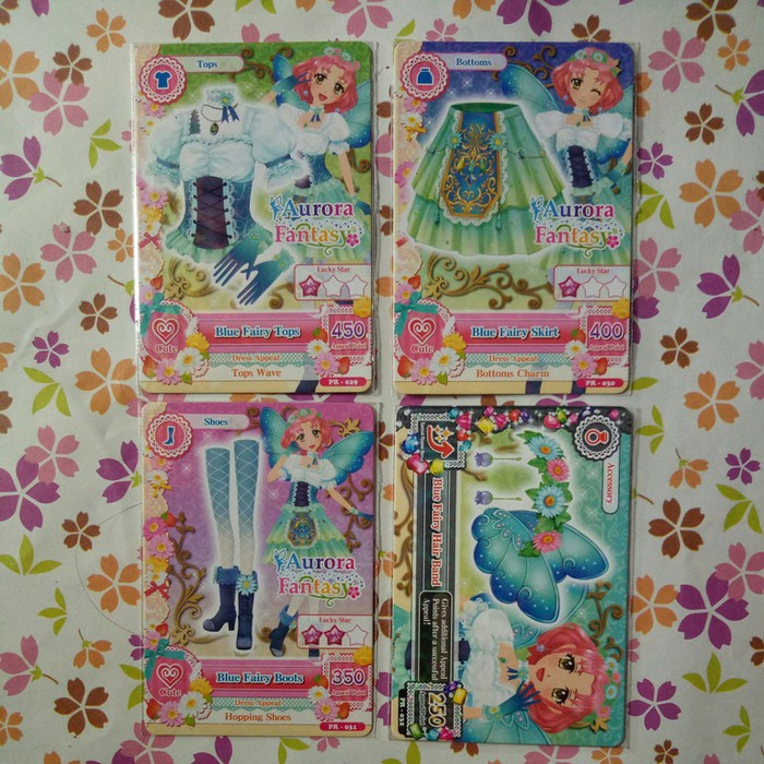 aikatsu promotion card blue fairy sakura aurora fantasy cute
