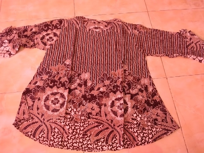 Tey-17 Batik Wanita Asj Sa Hrb026 Kenongo Kemeja Tosca Pendek