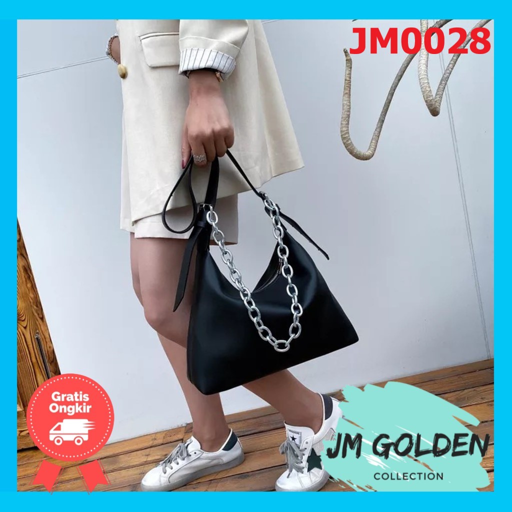 CHAN AL EL Tas Selempang Wanita Bordir CC Behel Lurus Tali Rantai import Slingbag Tas Shoulder Tas K