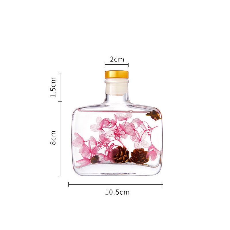 LCX Ruangan Parfum Essential Oil Stick 50ml Clear Vas Premium Reed Diffuser Device Pengharum  + Bunga