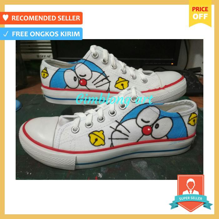 

Sepatu Lukis Doraemon Desain Simpel Putih, 42