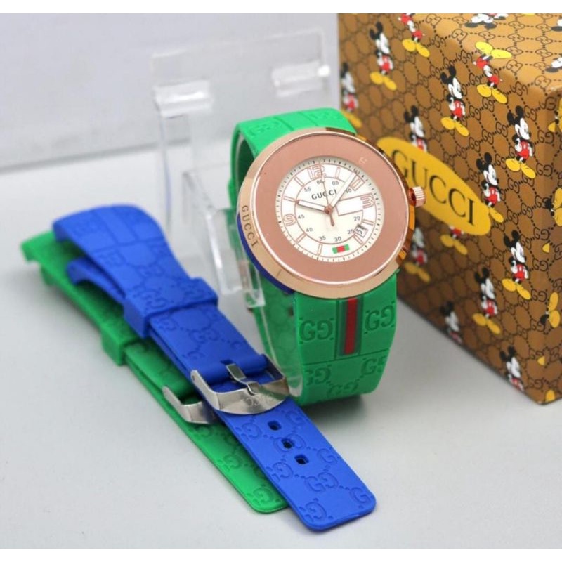 Jam Tangan Pria Wanita Tanggal Aktif Free Strap Cadangan Box dan Baterai Cadangan Terlaris Casual