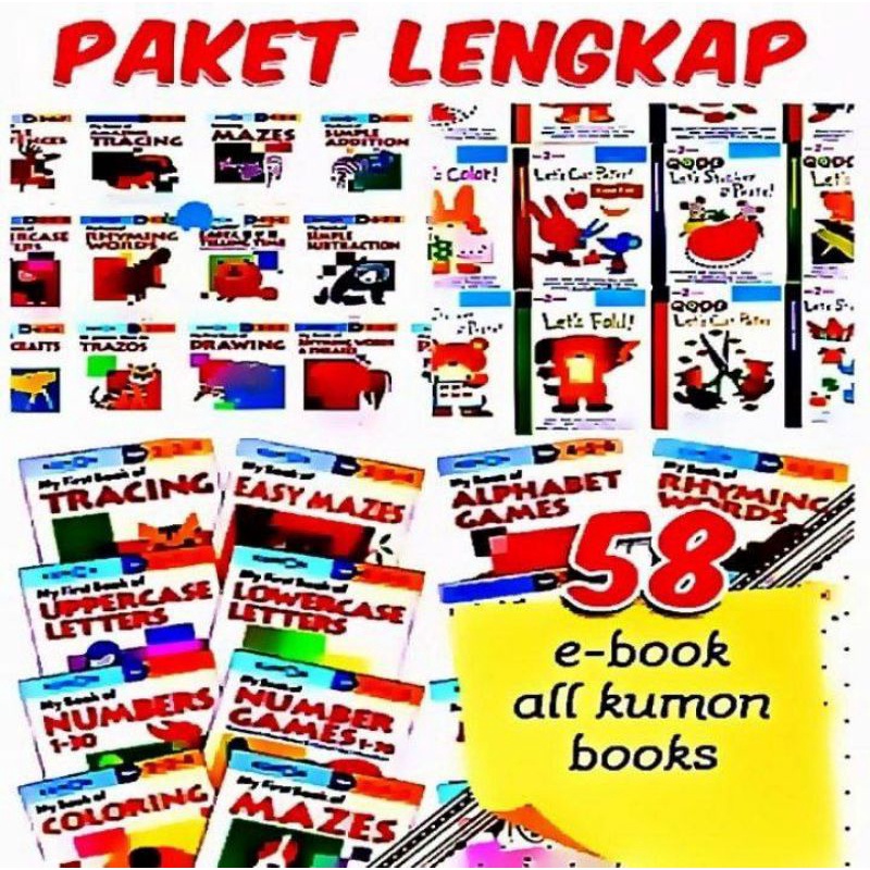 PAKET LENGKAP Buku PDF  ALL KUMON 58 Buku PDF