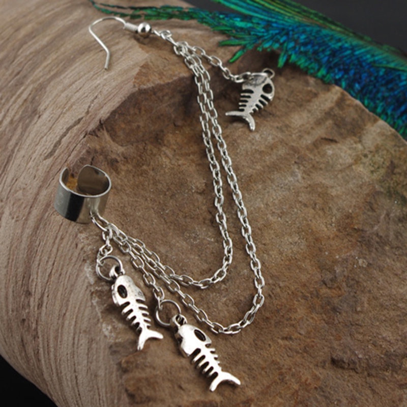 Hu Hu Hu Hu Hu Alat Bantu Pasang Kacamata♡ 1 Pc Anting Tusukjepit Model Rantai Rumbaidaunikansalib Gaya Punk Untuk Wanitahadiah