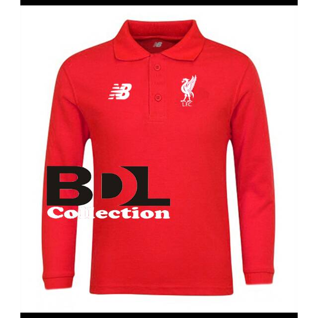 Kaos Polo Shirt Lengan Panjang Liverpool red