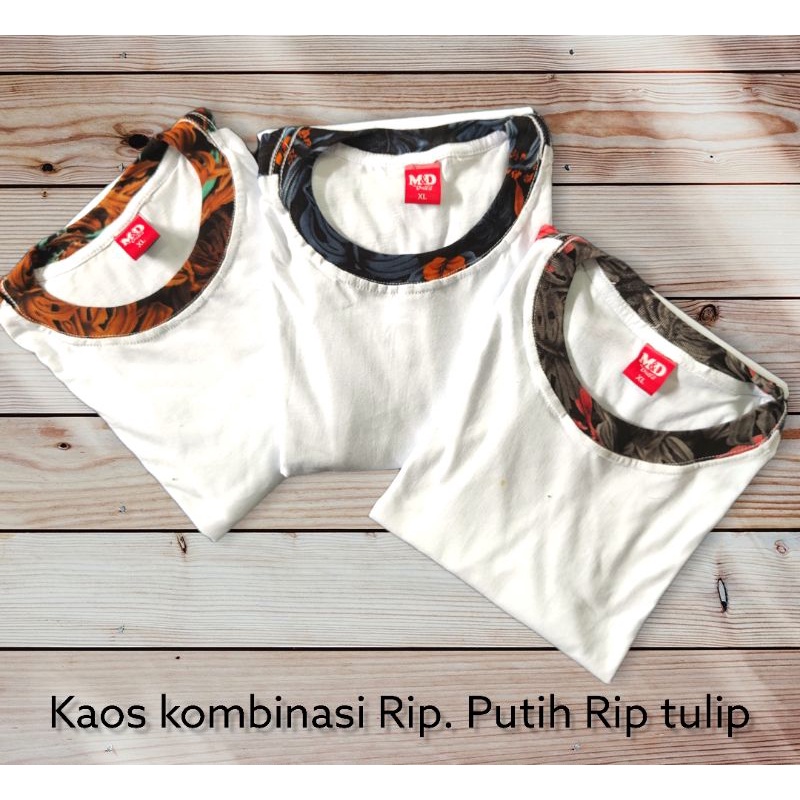 kaos kombinasi Rip motif tulip