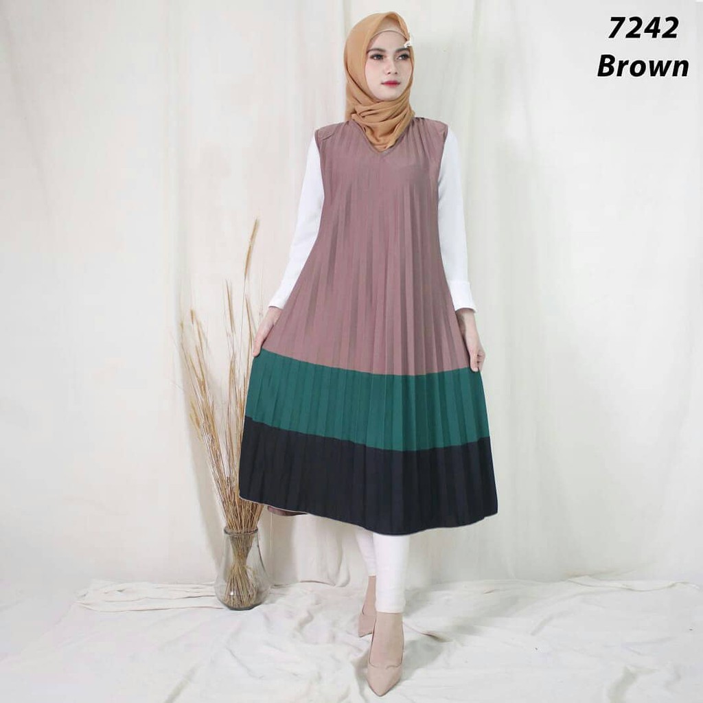 DRESS WANITA / GAMIS PLISKET / DRESS PLISKET 7242