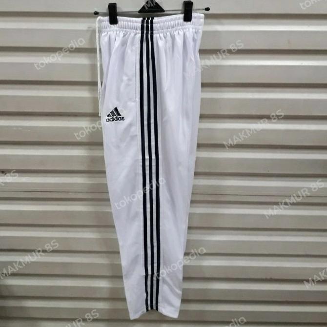 Celana training putih lis hitam adidas/training dewsa pria/wanita MLXL