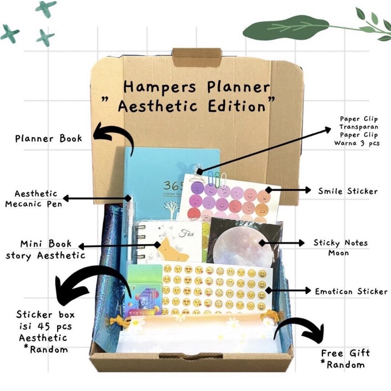 

Hampers Journal / Buku / Planner / Jadwal / Buku catatan Aesthetic / Memo / notebook / Kado unik / Kado