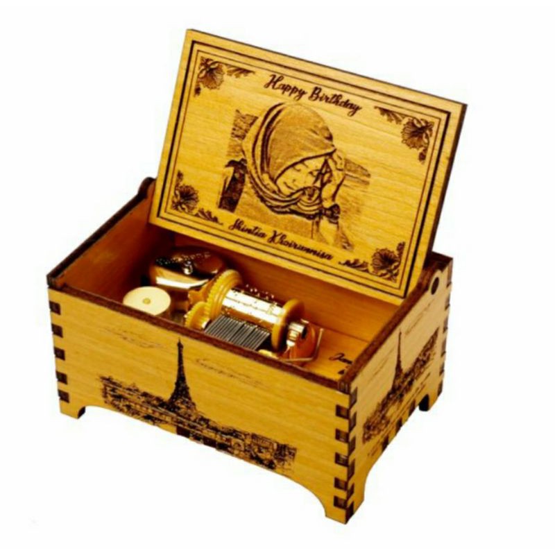 kotak musik besar otomatis / music box / souvenir / gift