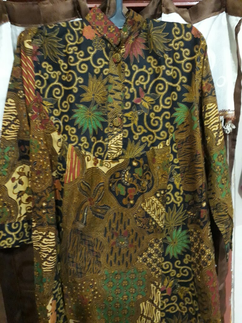 Gamis Batik Modern Mix 2 Motif Super Klok Busui [jumbo]