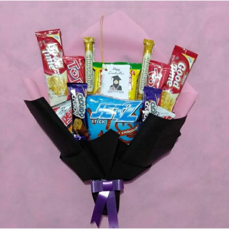 

Buket Snack, Jajan kado wisuda, Sempro, Semhas, Ulang tahun
