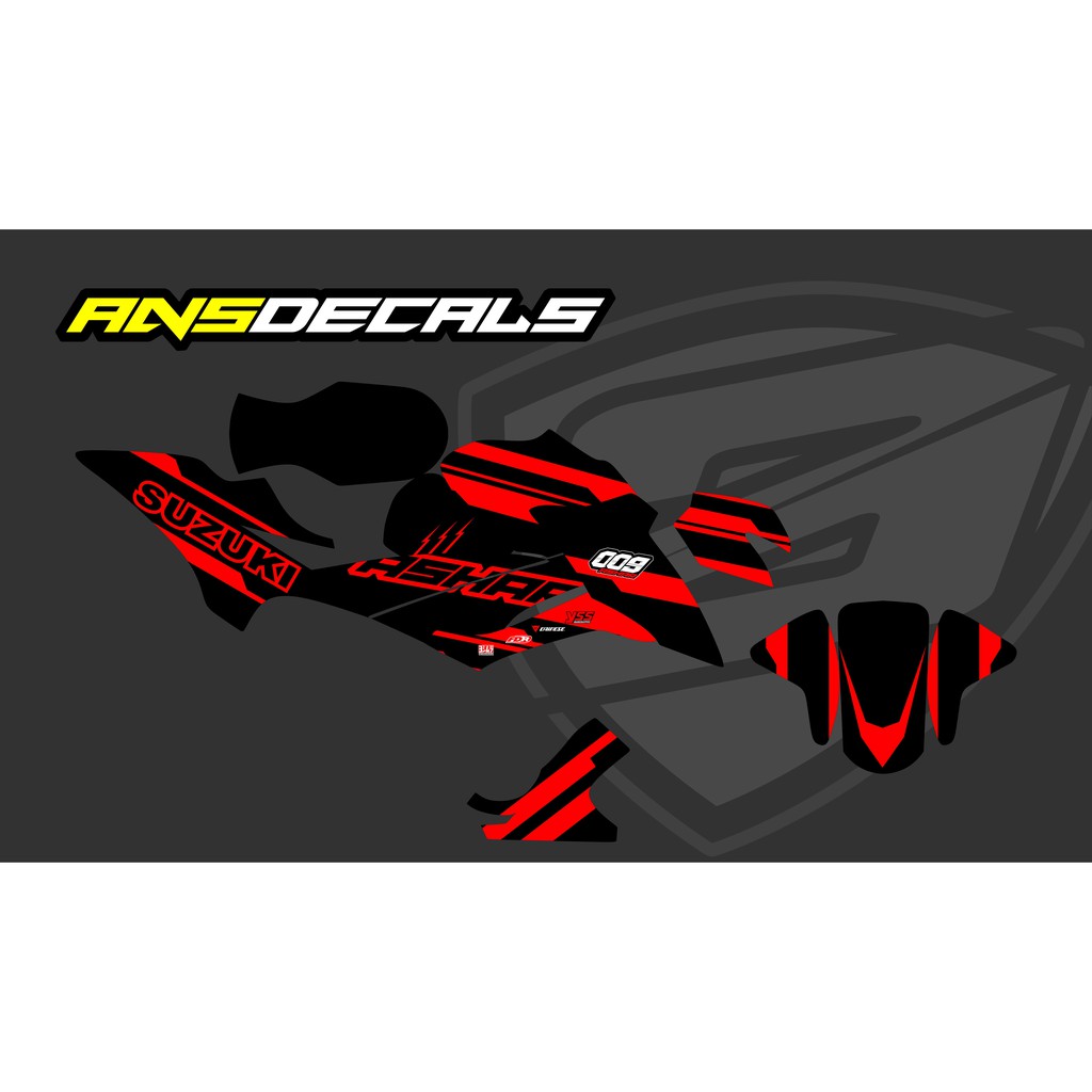 Decal Gsx s150 full body free reques stiker gsx150n full hitam