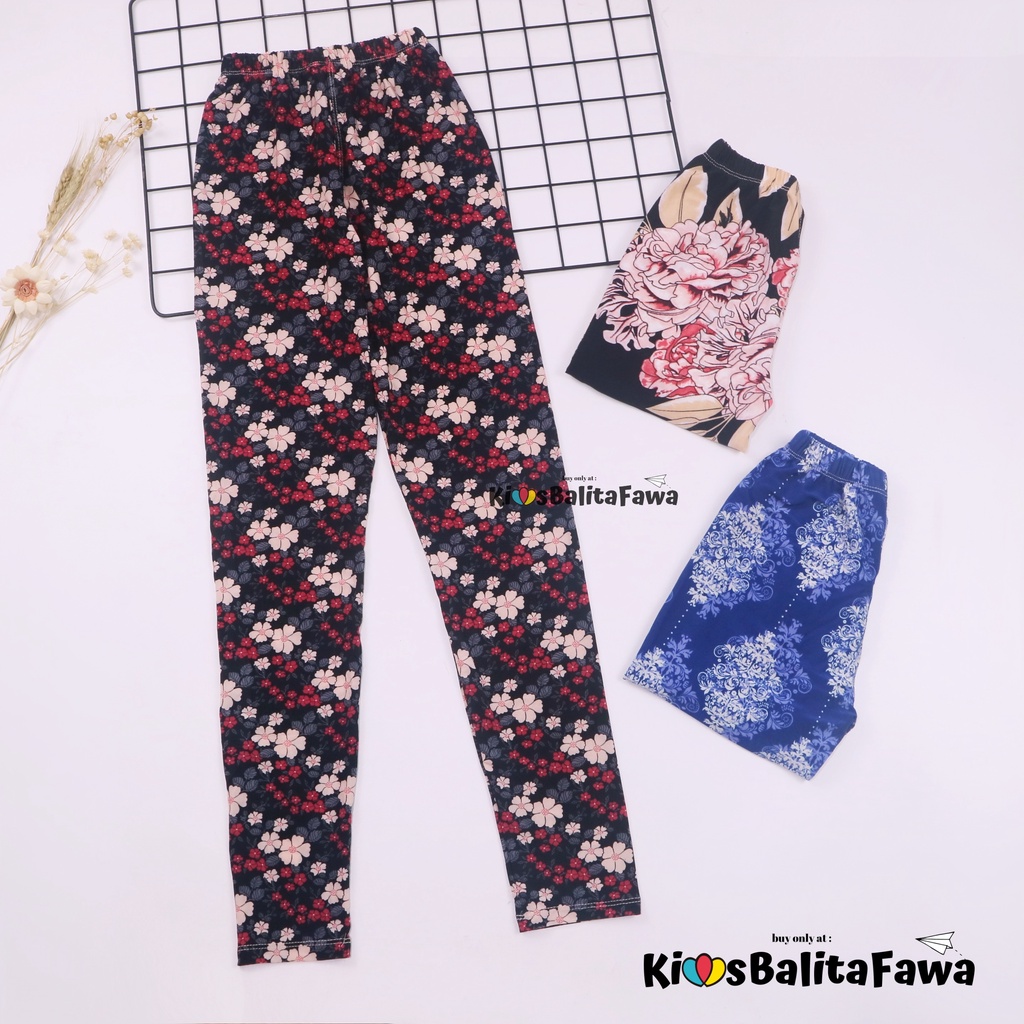 Legging Carlissa Anak 12-15 Tahun Remaja Tanggung / Celana Panjang Leging Perempuan Salur Murah Adem