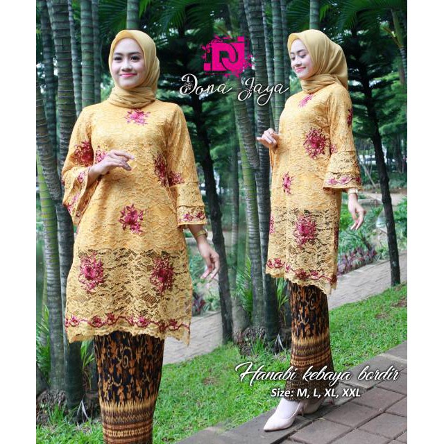 Kebaya brukat kurung HANABI/kebaya terlaris/pakain wanita populer/fashion wanita/kebaya/brukat