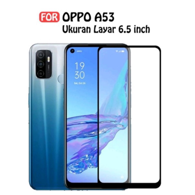 TEMPER GLASS KACA FULL LAYAR TYPE OPPO A53/A33 TERBARU ANTI GORES KACA PELINDUNG LAYAR HP