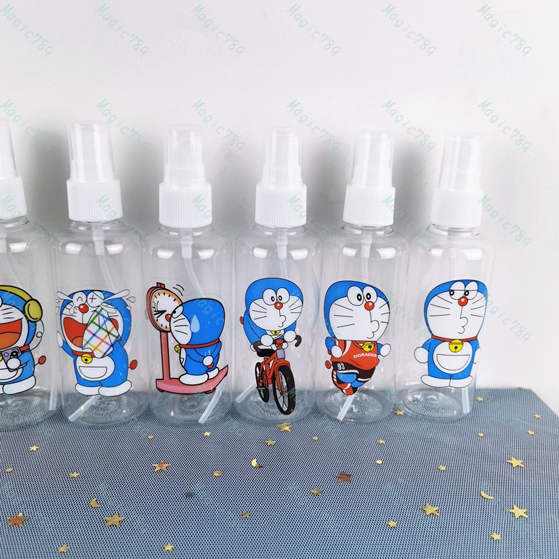 Magic789 Cute Doraemon Plastic Spray Bottle 100ML Travel Size Bottles Refillable Container for Cosmetic