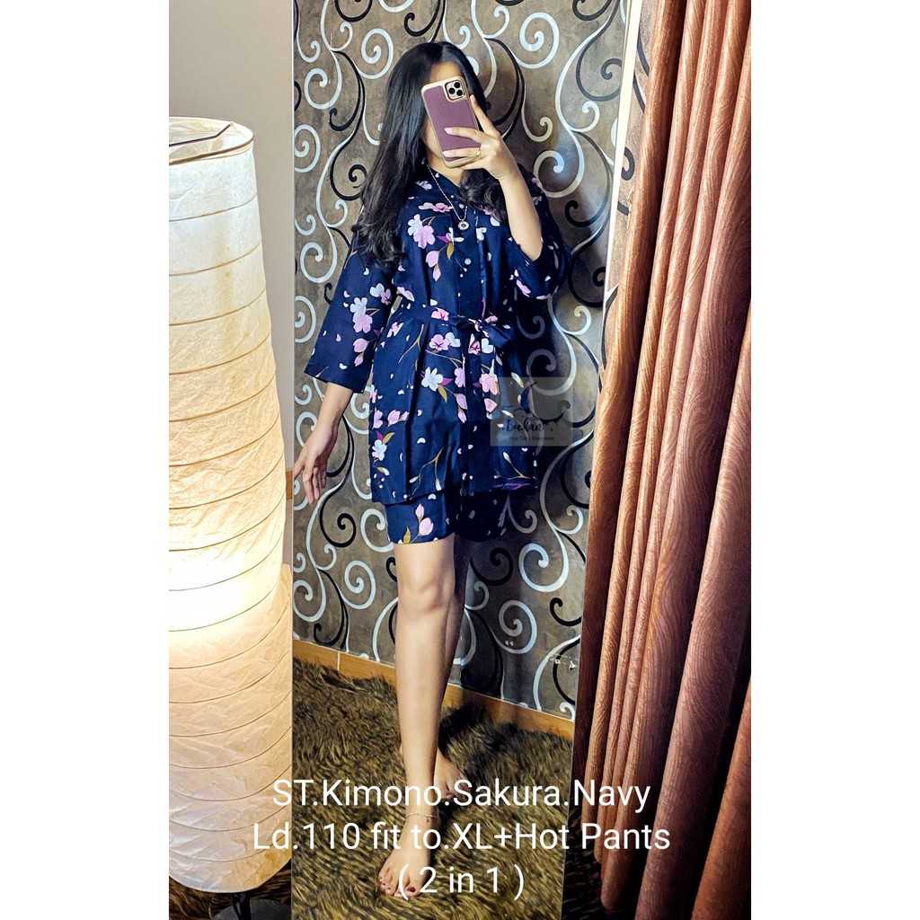 (Jamin RealPict!) Set KIMONO 2in1 Rayon Viscose Baju Tidur Piyama Pajamas