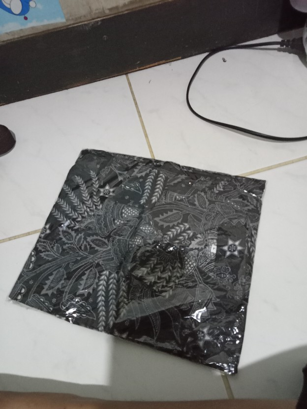 Kemeja Batik Pria Motif Manggar Abu-abu
