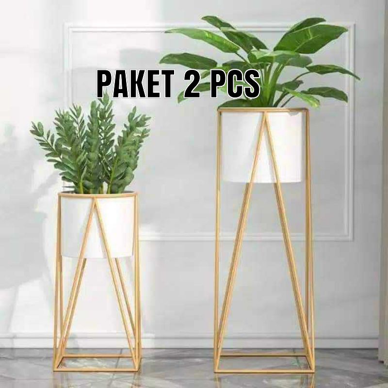 1 SET ISI 2 Standing Pot ALas persegi- Standing Pot murah- Standing Vas bunga