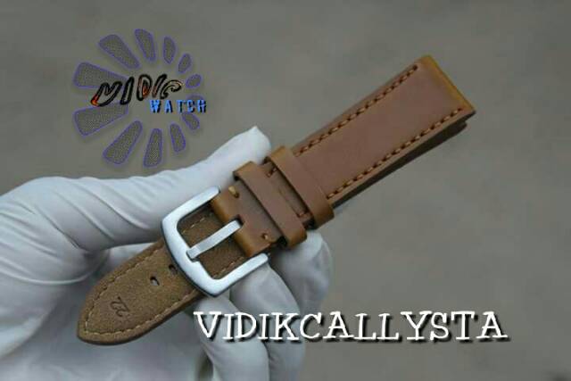 LEATHER STRAP UNIVERSAL 22 24 / TALI JAM KULIT KALEP SEMUA JAM POLOS