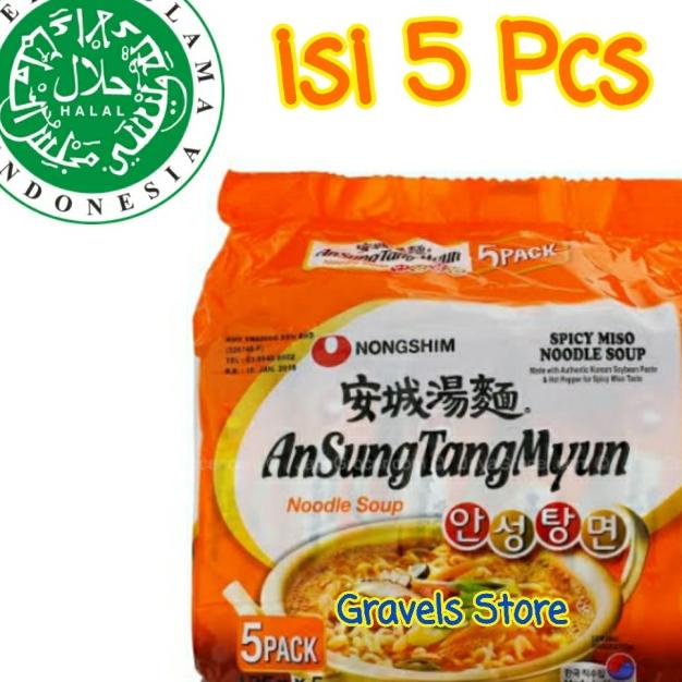 

1 Pack Isi 5 - Nongshim Ansungtangmyun - Sup Miso Pedas - Spicy Ramyun