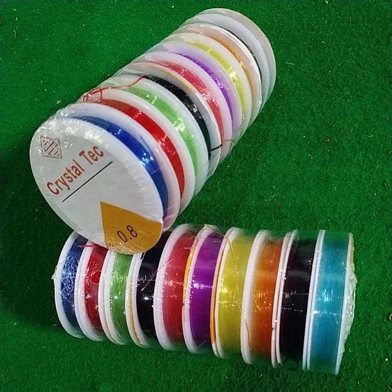 GROSIR Senar elastis bening dan warna 10roll