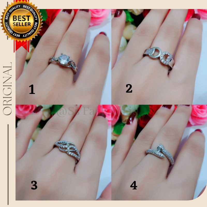 Cincin silver permata cantik anti karat anti luntur