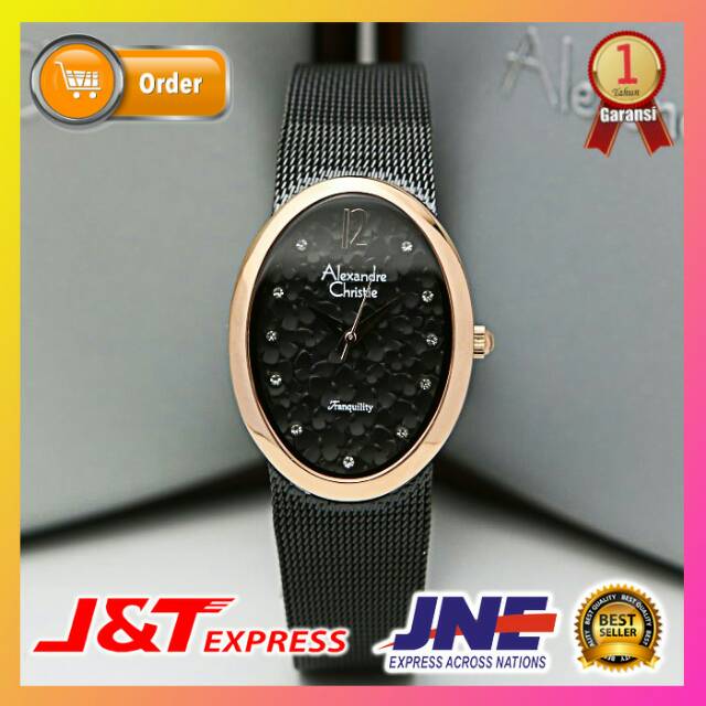 JAM TANGAN ALEXANDRE CHRISTIE WANITA JAM TANGAN CEWEK ORIGINAL JAM ALEXANDER CHRISTIE AC 2858 BLACK